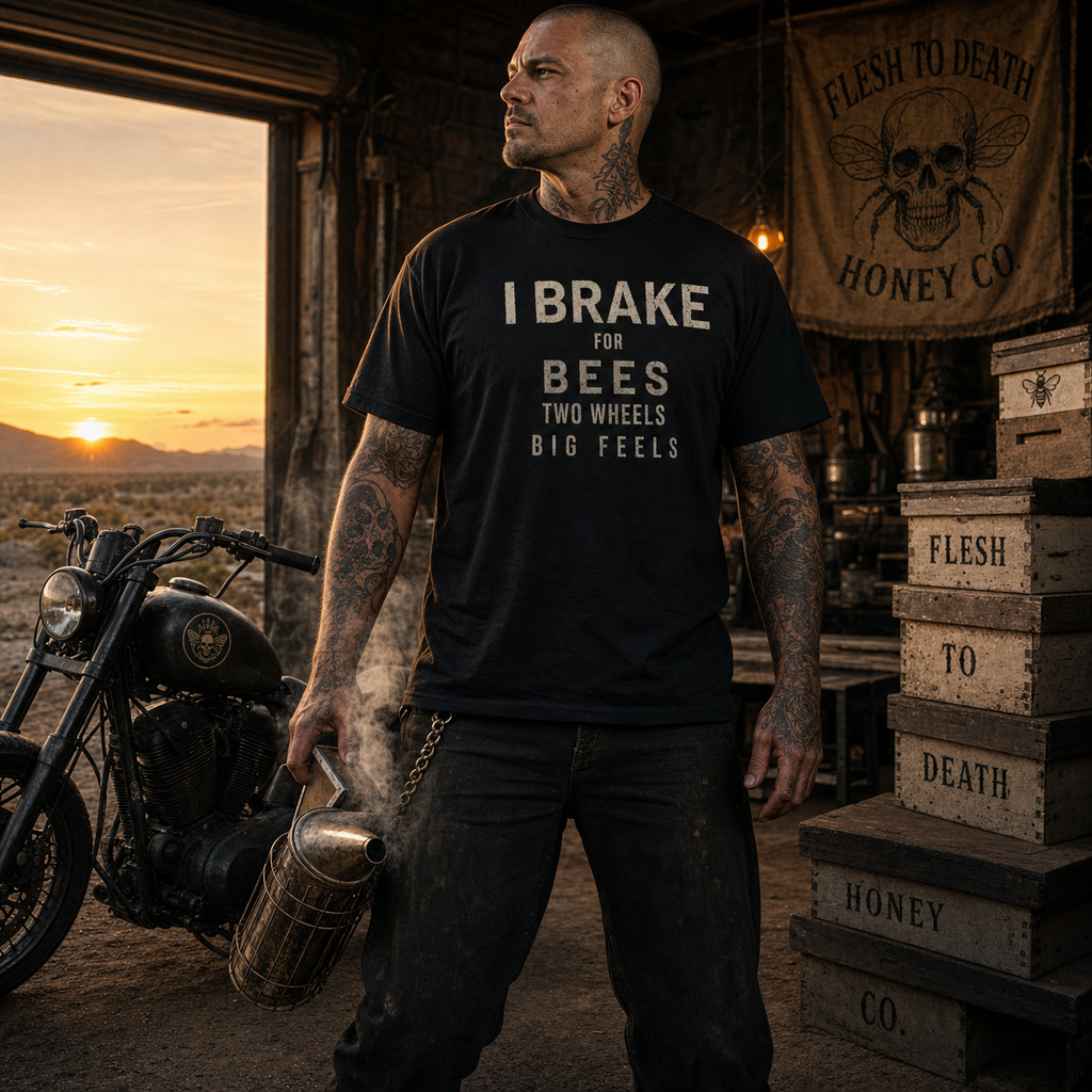 I Brake for Bees heavyweight t-shirt
